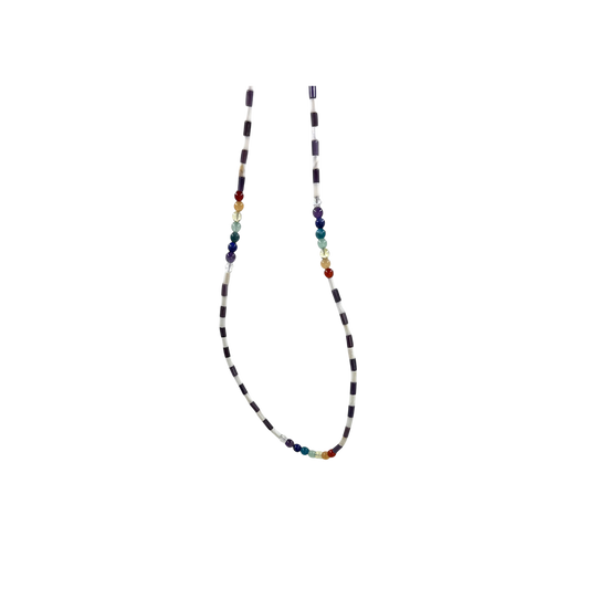 Wampum Chakra bead necklace