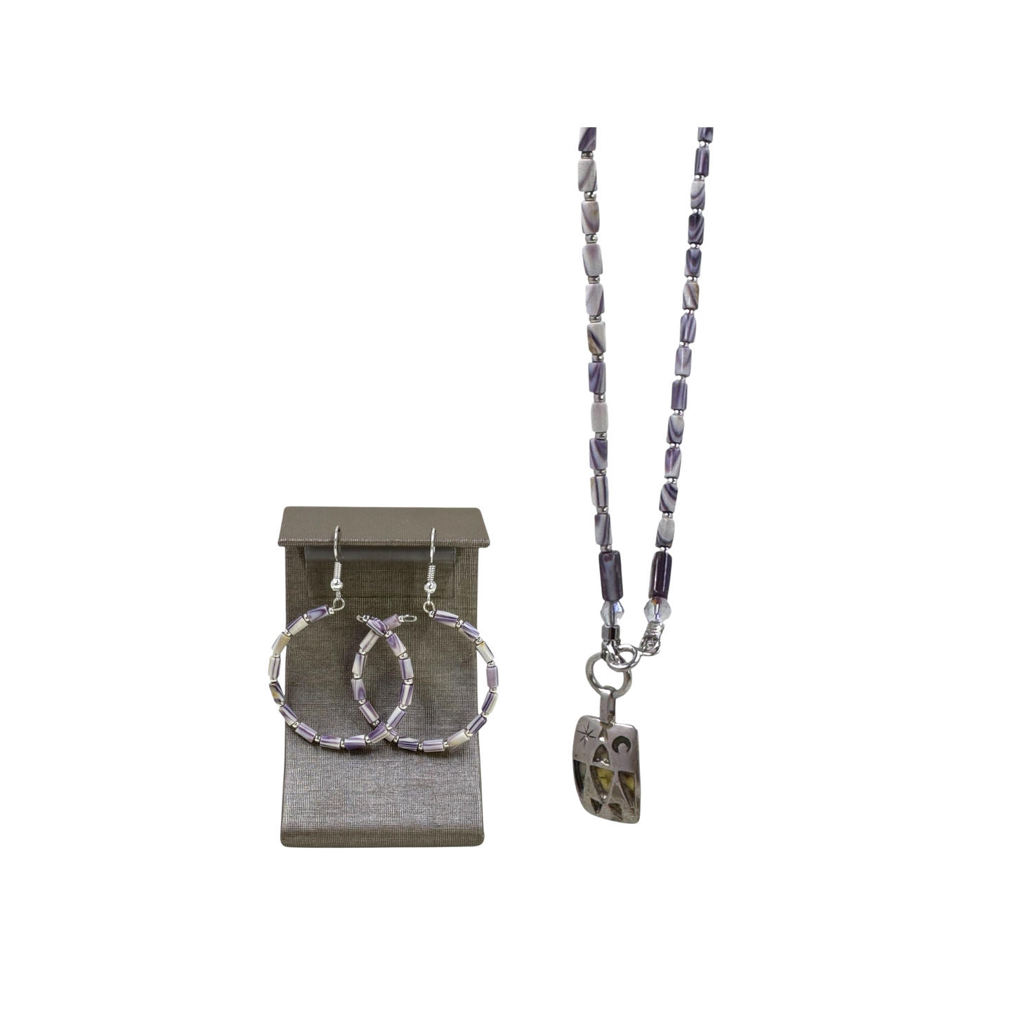 Wampum/Paua necklace & Earring set
