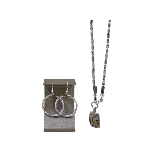 Wampum/Paua necklace & Earring set