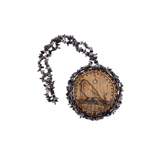 Wampum & Birch bark medallion