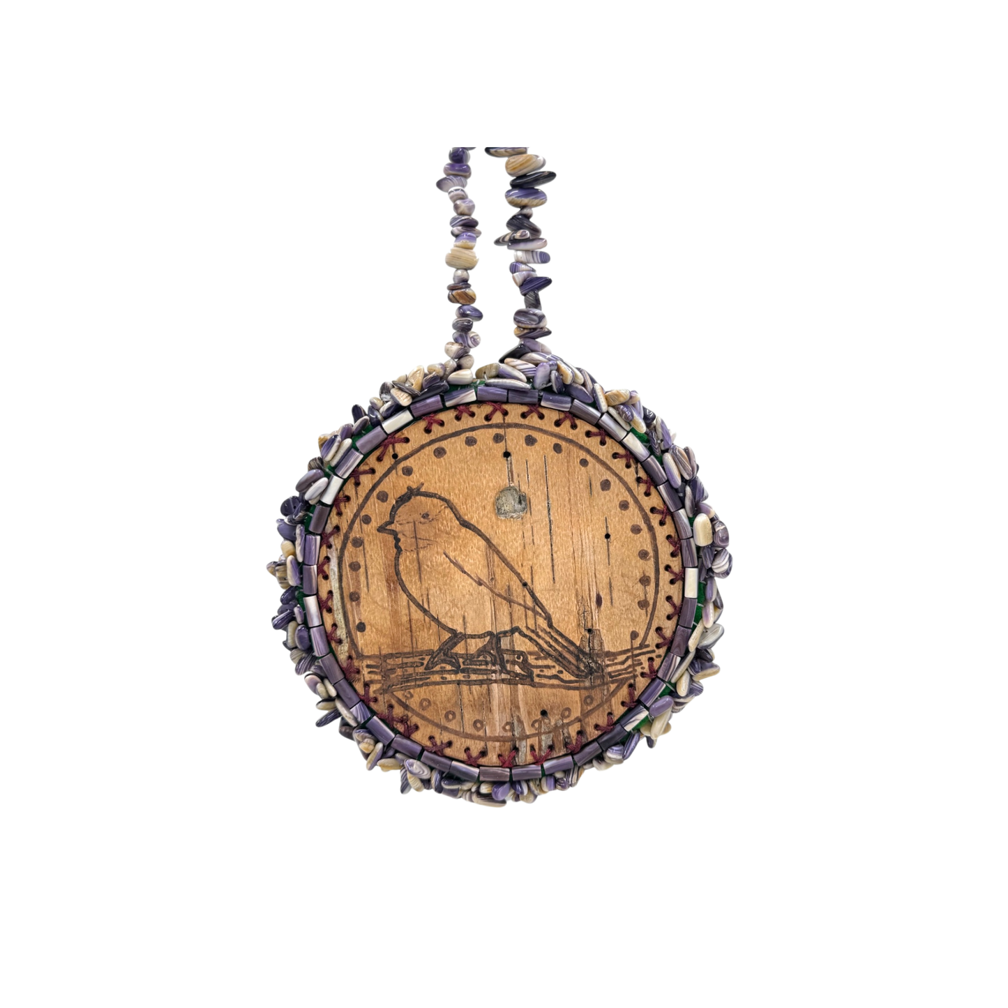 Wampum & Birch bark medallion