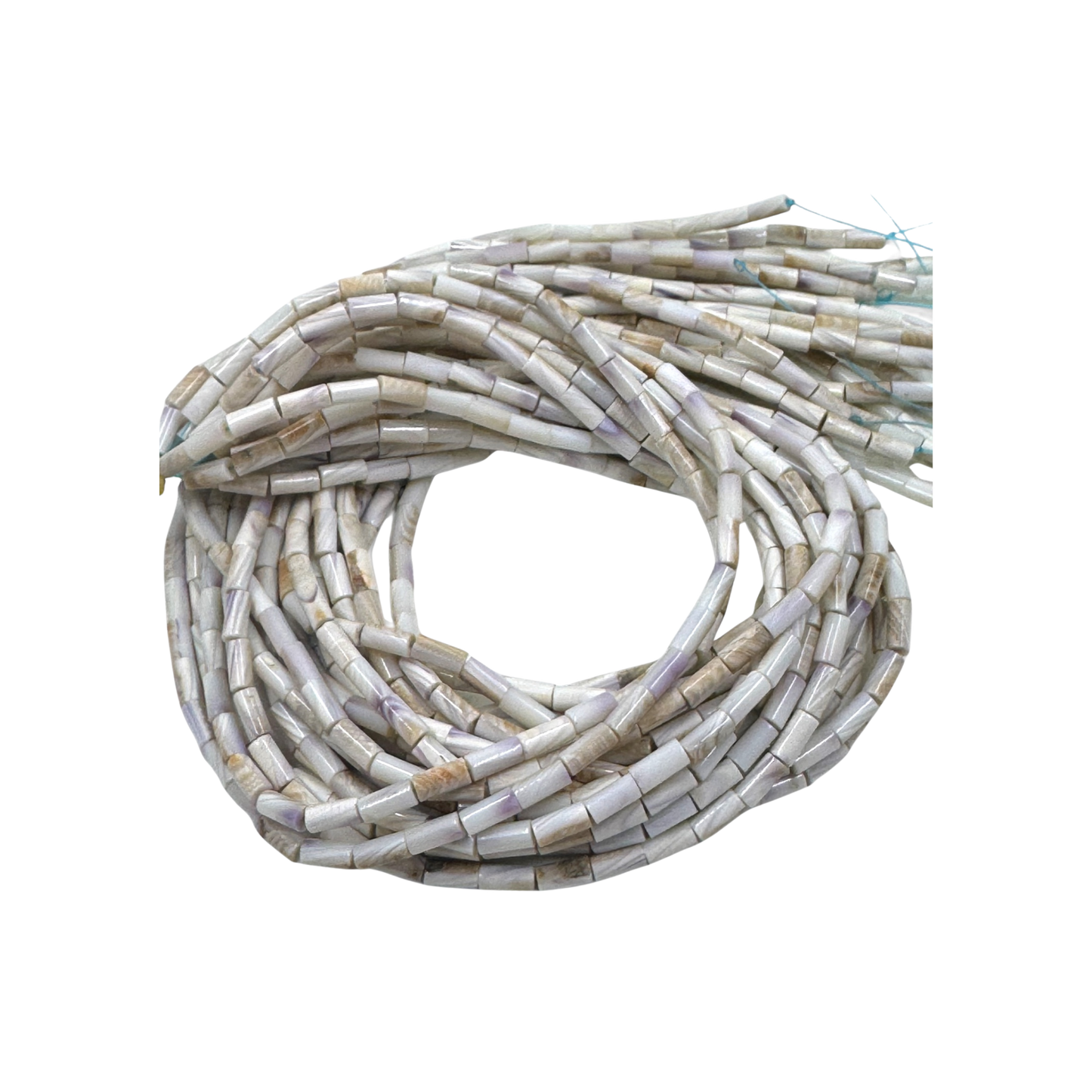 White Wampum Tube beads