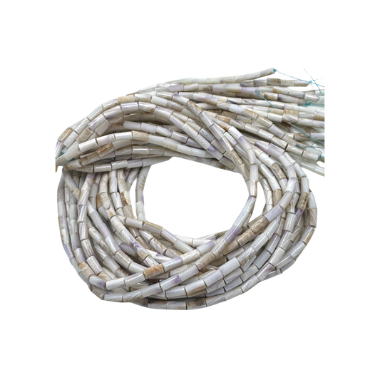 White Wampum Tube beads